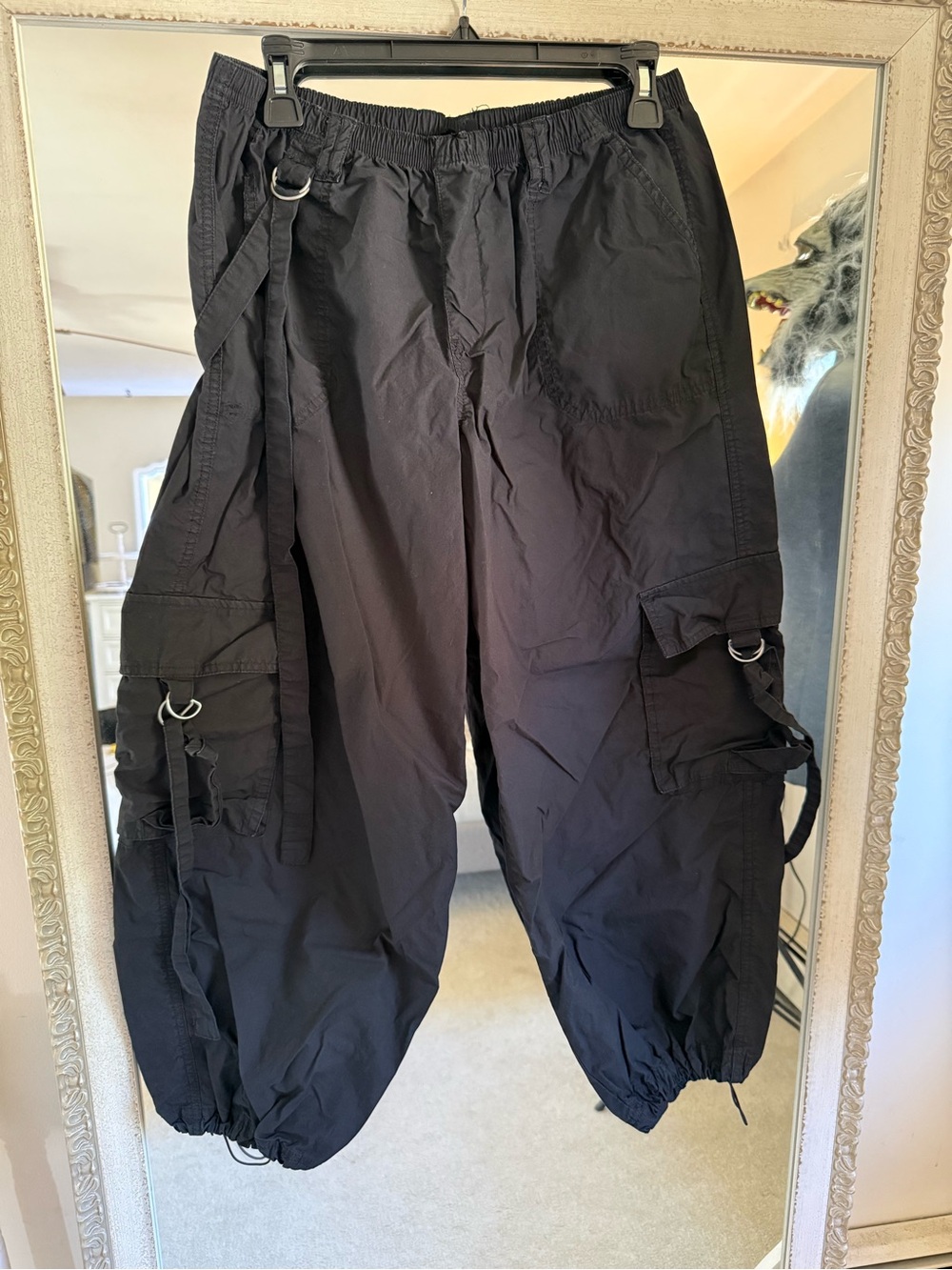 Almost Famous Black Utility Cargo Strap Pants